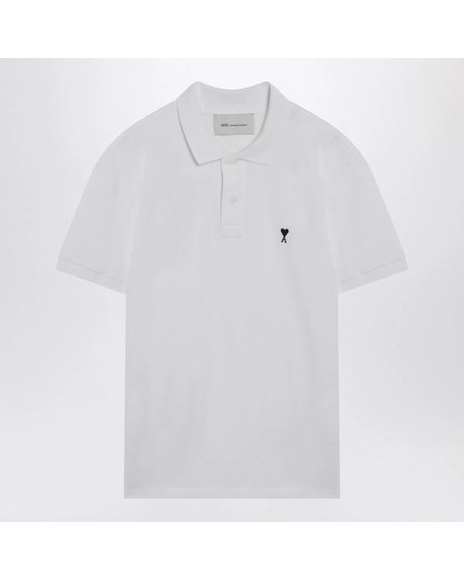 AMI White Ami De Coeur Polo Shirt for men