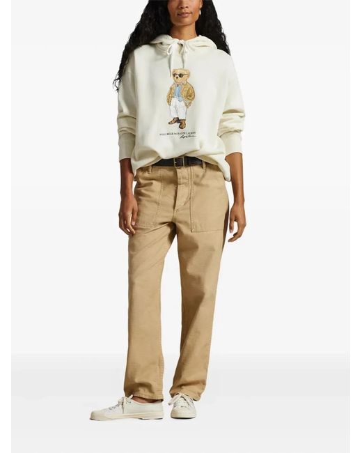Polo Ralph Lauren White "Bear" Hooded Sweatshirt