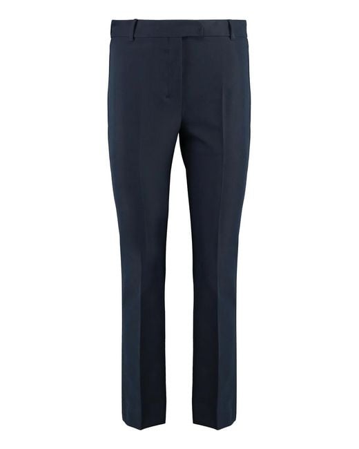 Max Mara Blue S Max Mara Stretch Viscose Trousers With Flared Hem