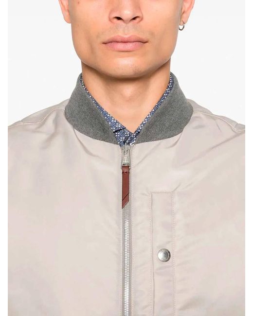 Brunello Cucinelli Natural Bomber Jacket for men