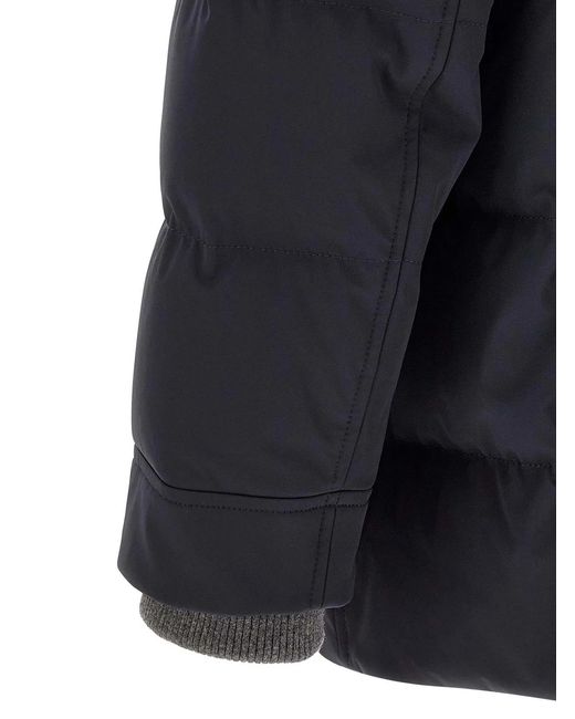Brunello Cucinelli Blue Quilted Parka for men