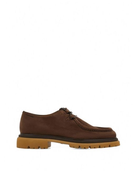 Ferragamo Brown Two Tone Flats for men