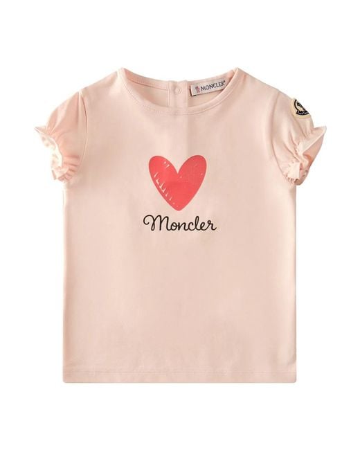 Moncler Pink T-Shirt With "Heart" Logo