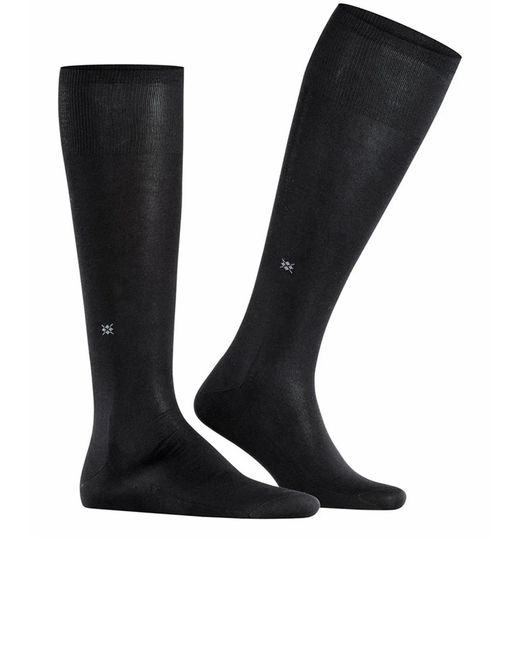 Burlington Black Cardiff Knee-High Socks for men