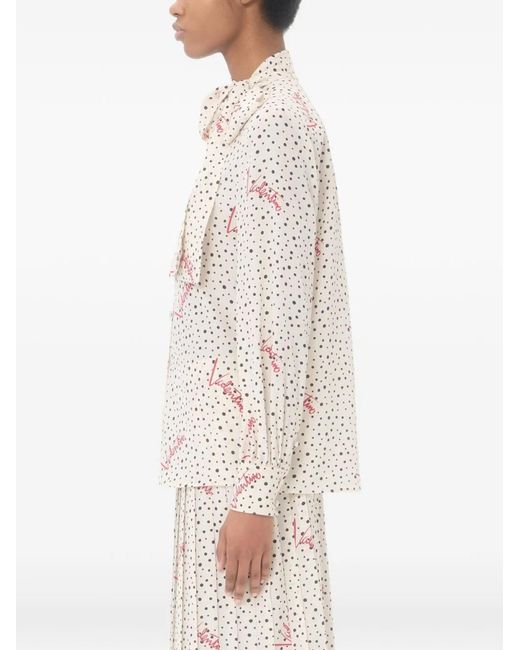 Valentino Natural Printed Silk Shirt