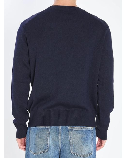AMI Blue Wool Sweater for men