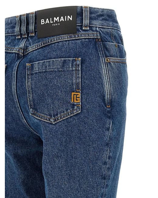 Balmain Blue Embroidery Jeans