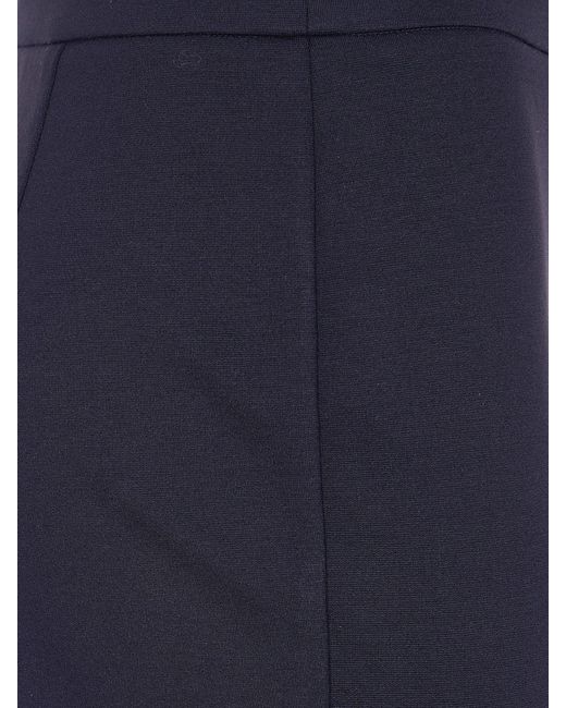 Twinset Blue Viscose Pantalone Wide Leg Pants
