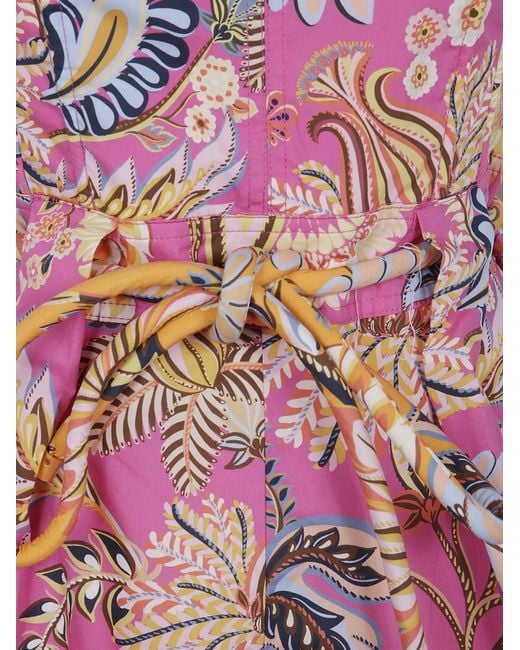 Farm Rio Purple "Ligia Floral" Mini Jumpsuit