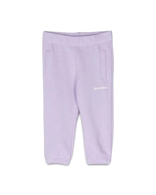 Palm Angels Purple Logo Sweat Pants