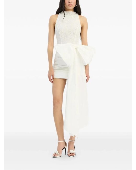 ROTATE BIRGER CHRISTENSEN White Lace Mini Bow Dress