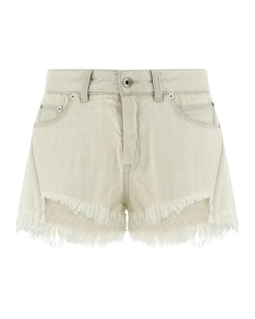 Rick Owens Natural 'Bias Cutoffs' Shorts