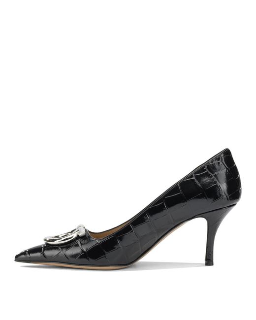 Ferragamo Black "Maxi Gancini 70Mm" Pumps