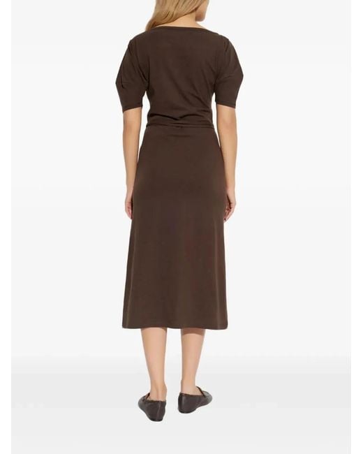 Lemaire Brown Cotton And Linen Midi Dress