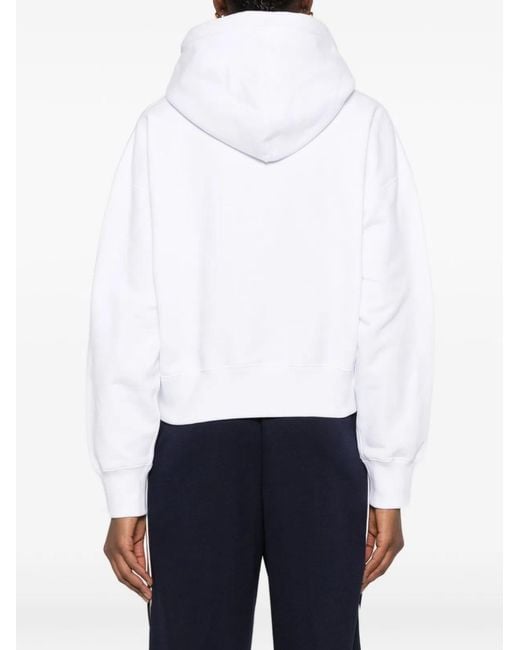 Gucci White Logo Cotton Hoodie