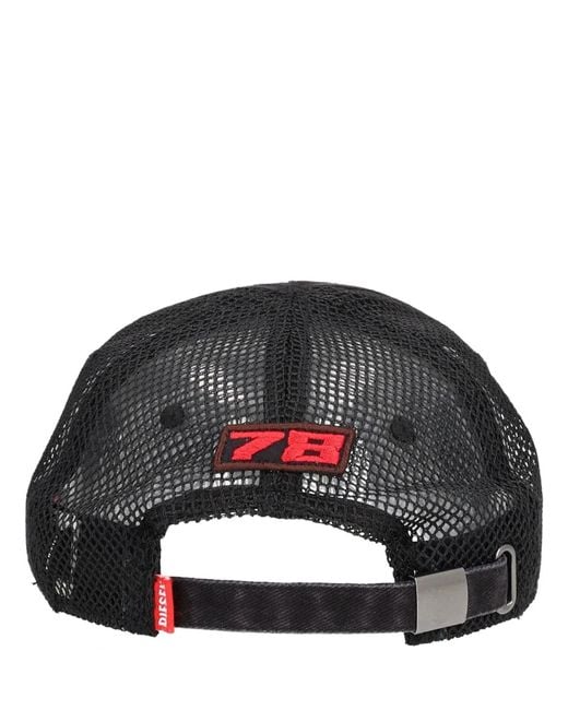 DIESEL Red Baseball Hat With Logo for men