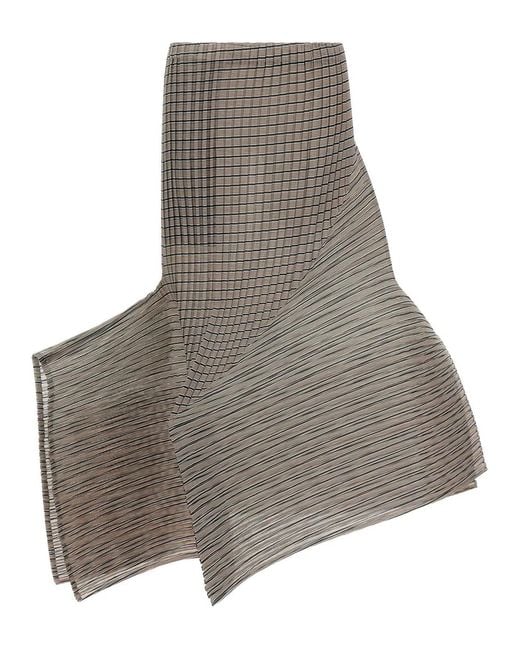Issey Miyake Gray 'Generic Stripes (Machine Pleats) Skirt