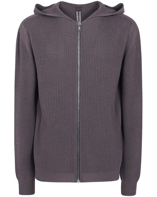 Rick Owens Gray Zipped Hoodie Jacket for men