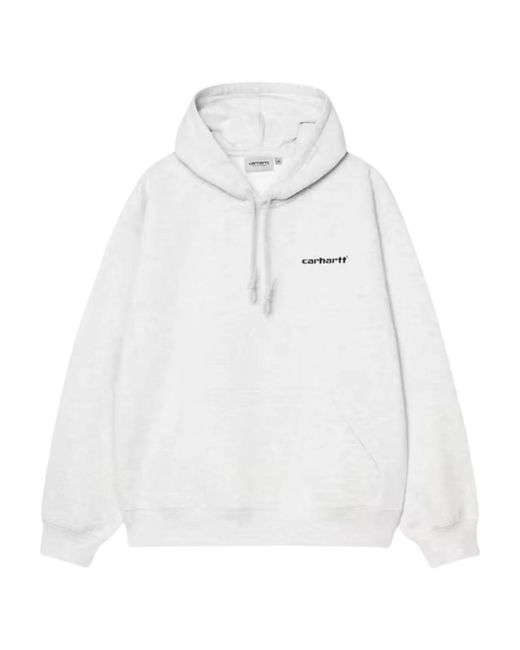 Carhartt White Logo Cotton Hoodie for men