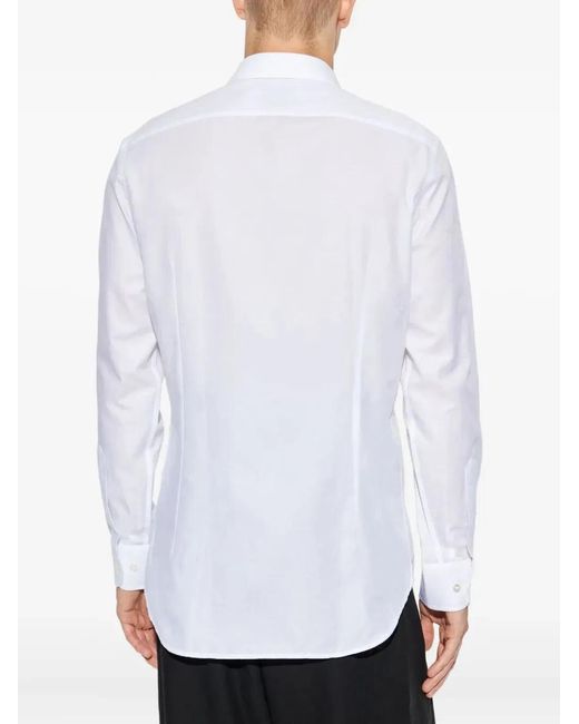 Etro White Cotton Jacquard Shirt With Gecko Motif for men