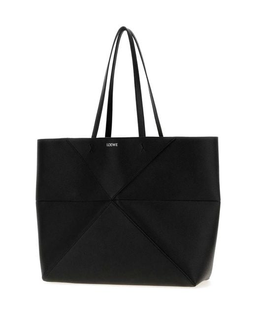 Loewe Black Puzzle Fold Tote Horizontal L