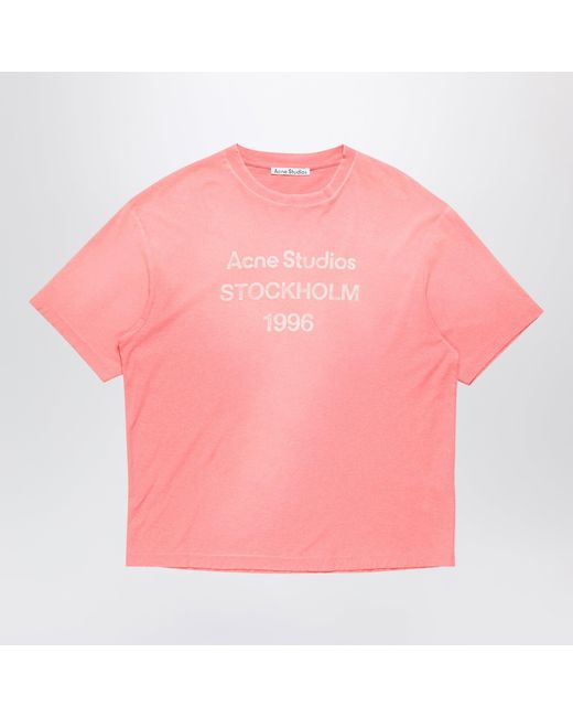 Acne Pink T-Shirt With Spray-Painted Logo Tango for men