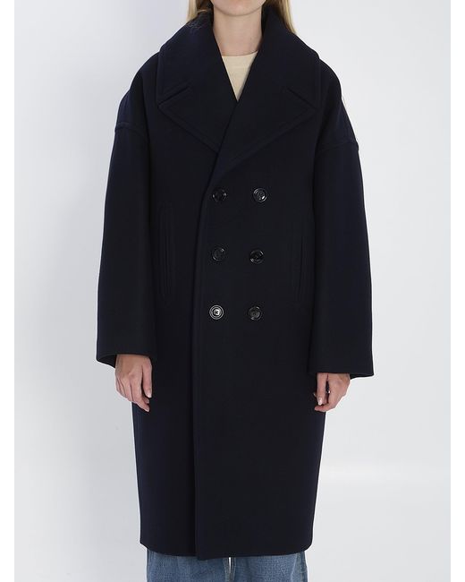 Céline Blue Long Peacoat