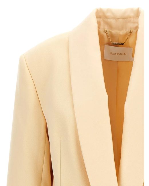 Zimmermann Natural Illustration Shawl Tux Jacket' Blazer