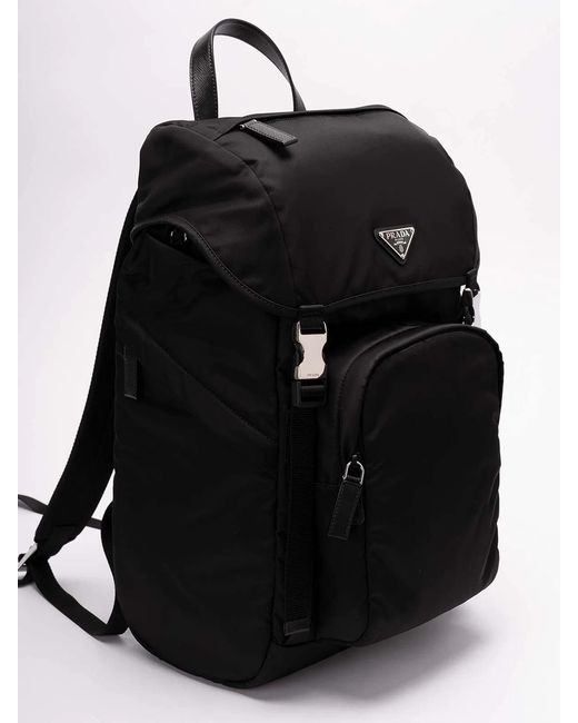 Prada Black Leather Backpack for men
