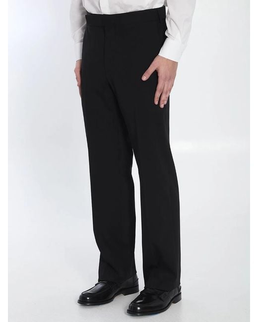 Lardini Black Wool Tailored Trousers for men