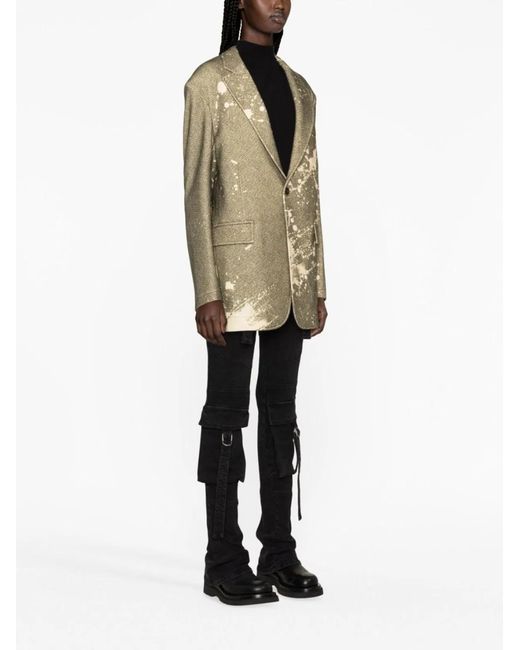 R13 Green Oversized Ragged Blazer