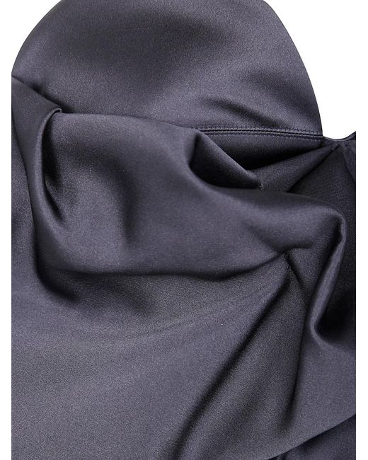 Elisabetta Franchi Blue Satin Dress Strapples