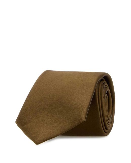 Saint Laurent Brown Cravate Satin for men