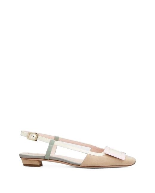 Roger Vivier Natural Belle Slingback Pumps