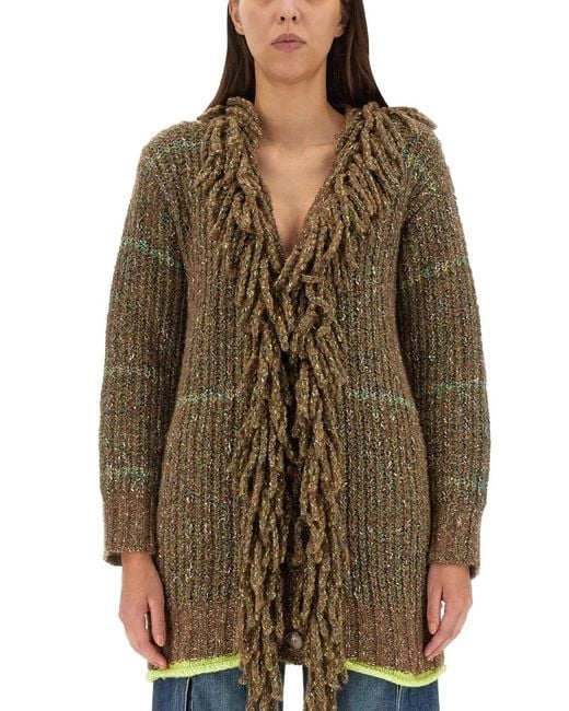 Stella McCartney Brown Wool Blend Cardigan