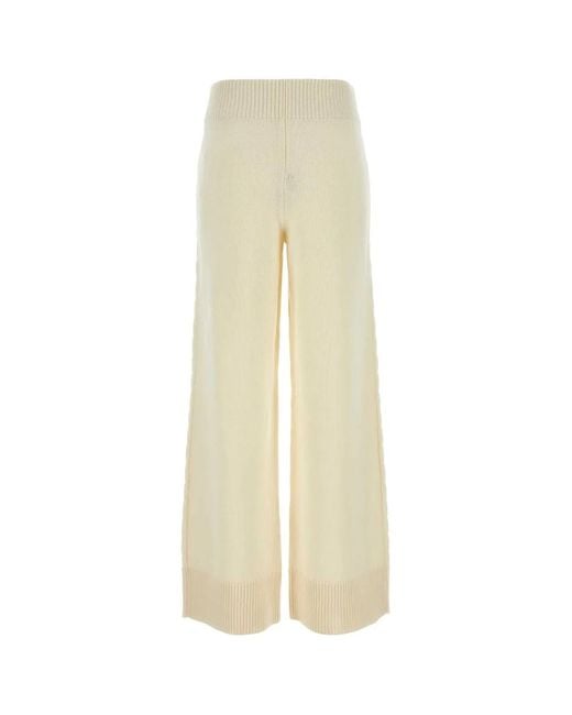 Camilla & Marc White Ivory Wool Blend Ash Wide-Leg Pant