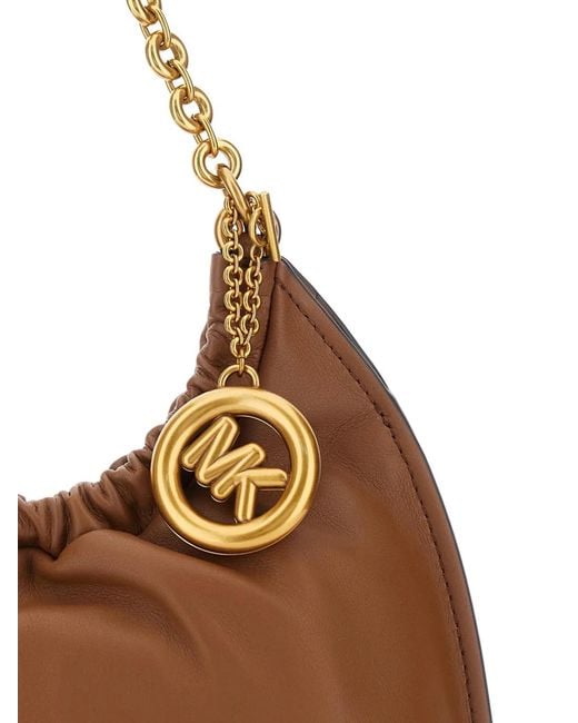 Michael Kors Brown Chain Strap Gathered Bag