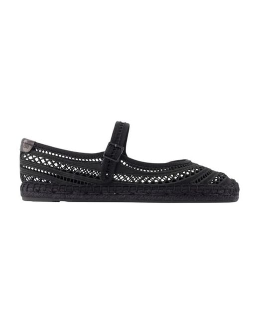 Tory Burch Black Open Weave Espadrilles