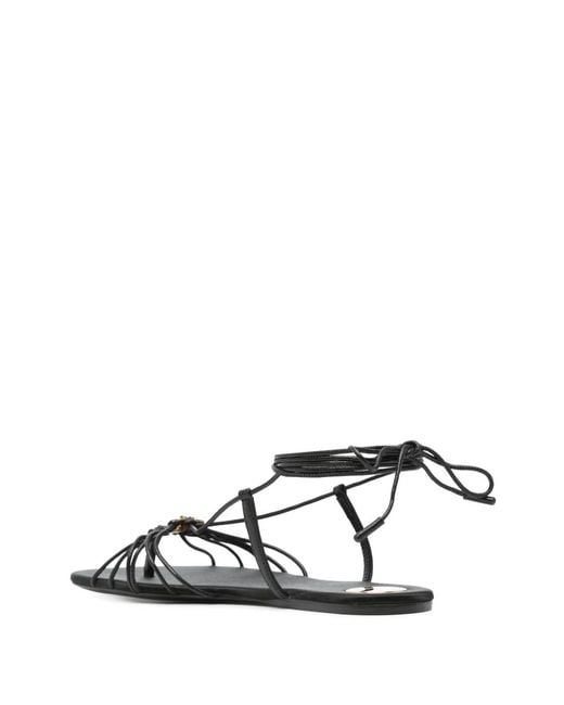 Saint Laurent Black Babylone Satin Sandals