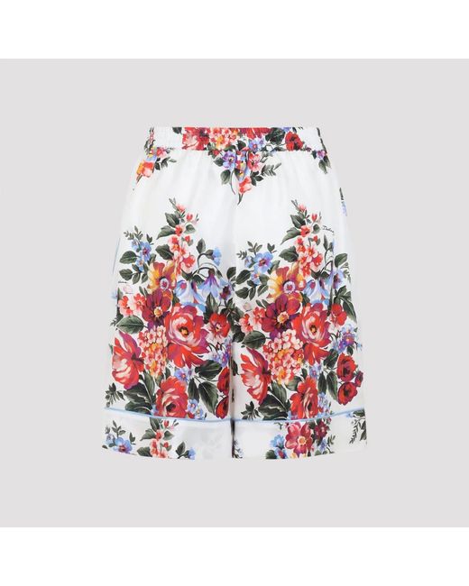 Dolce & Gabbana Red Dolce & Gabbana Floral Print Shorts