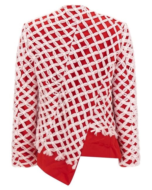 Comme des Garçons Red Tulle Weave Blazer