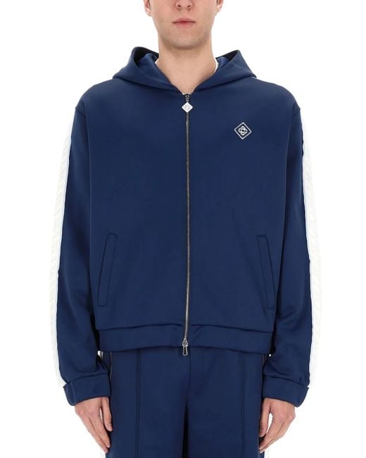 Casablanca Blue Zipper Hoodie for men