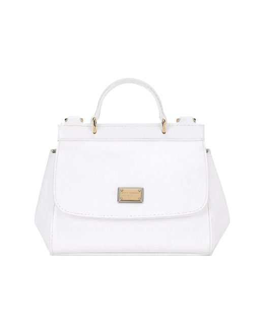 Dolce & Gabbana White Dolce & Gabbana Shoulder Bag "Patent Leather"