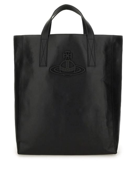 Vivienne Westwood Black Medium "Sarah" Tote Bag