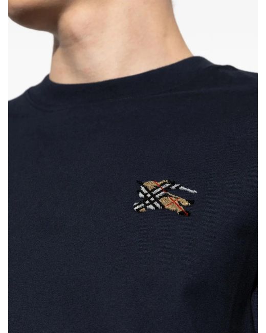 Burberry Blue Cotton T-Shirt for men