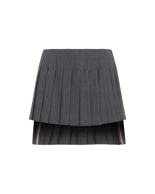 Thom Browne Gray Dark Low Rise Mini Narrow Pleated Skirt