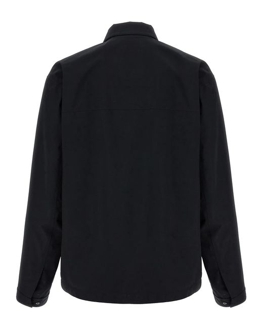 Herno Blue Solid Shirt Collar Jacket for men