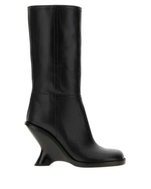 Dries Van Noten Black Leather Boots