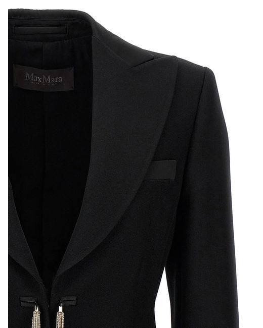 Max Mara Black "Grain De Poudre Smoking
