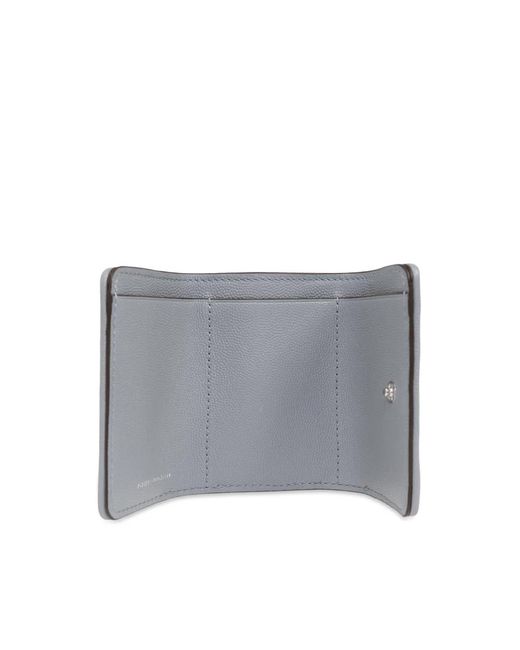 Tory Burch Gray Fleming Soft Logo Wallet